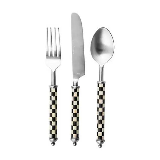 Mackenzie-Childs Set da Tavola Elegante 3 Pezzi - Fantasia Courtly Check per Cene Raffinate a Prezzo Accessibile