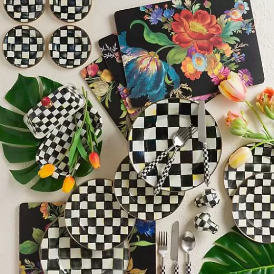 Mackenzie-Childs Set da Tavola Elegante 3 Pezzi - Fantasia Courtly Check per Cene Raffinate a Prezzo Accessibile
