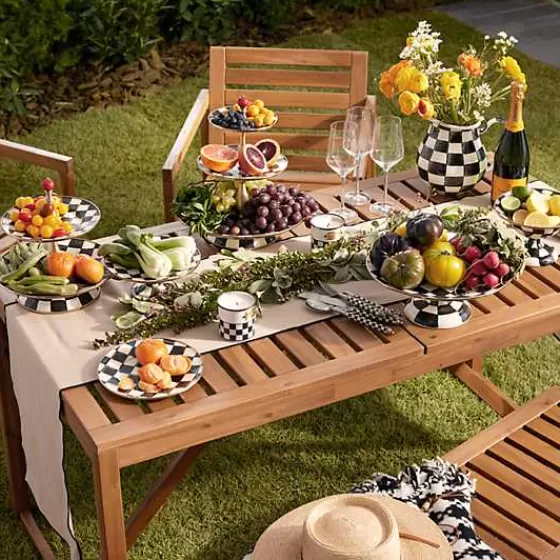Mackenzie-Childs Set da Tavola Elegante 3 Pezzi - Fantasia Courtly Check per Cene Raffinate a Prezzo Accessibile