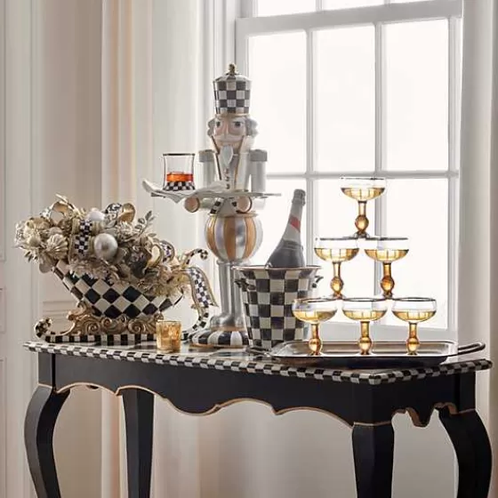 MacKenzie-Childs - Coppia Bicchieri Tumbler in Vetro, Fantasia Courtly Check con Decorazioni Artigianali - Ideali per Cocktail e Bevande Fredde