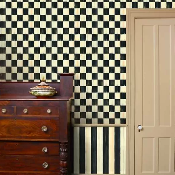 MacKenzie-Childs Carta da Parati Con Motivo Corte - Elegante Trama a Quadri per Interni Ricercati, Stile Contemporaneo con Decorazioni Regali, Ideale per Arredamenti di Classe