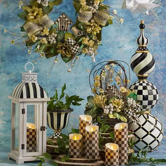 Lanterna decorativa MacKenzie-Childs in edizione speciale - Design a righe regali con finiture pregiate - Ultimi pezzi disponibili