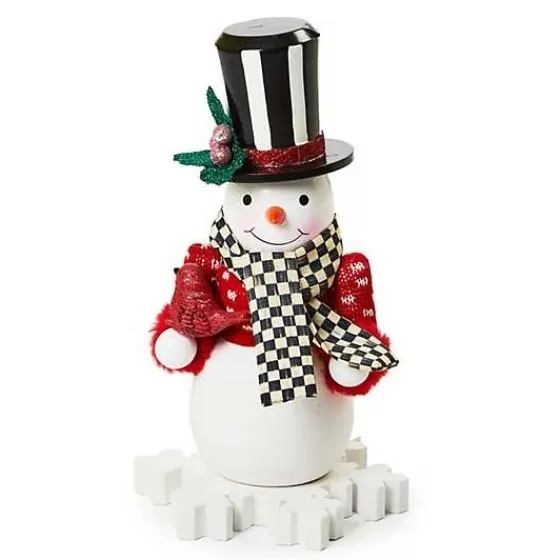 Incantevole Pupazzo di Neve Natalizio con Design da Schiaccianoci - Stile MacKenzie-Childs | Offerta Imperdibile per le Feste!