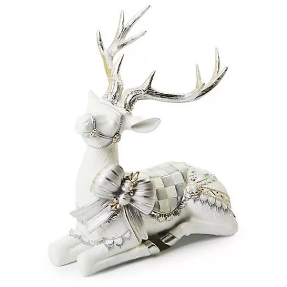 MacKenzie-Childs | Cervo Bianco in Posa - Scultura Elegante in Cristallo（Edizione Esclusiva）