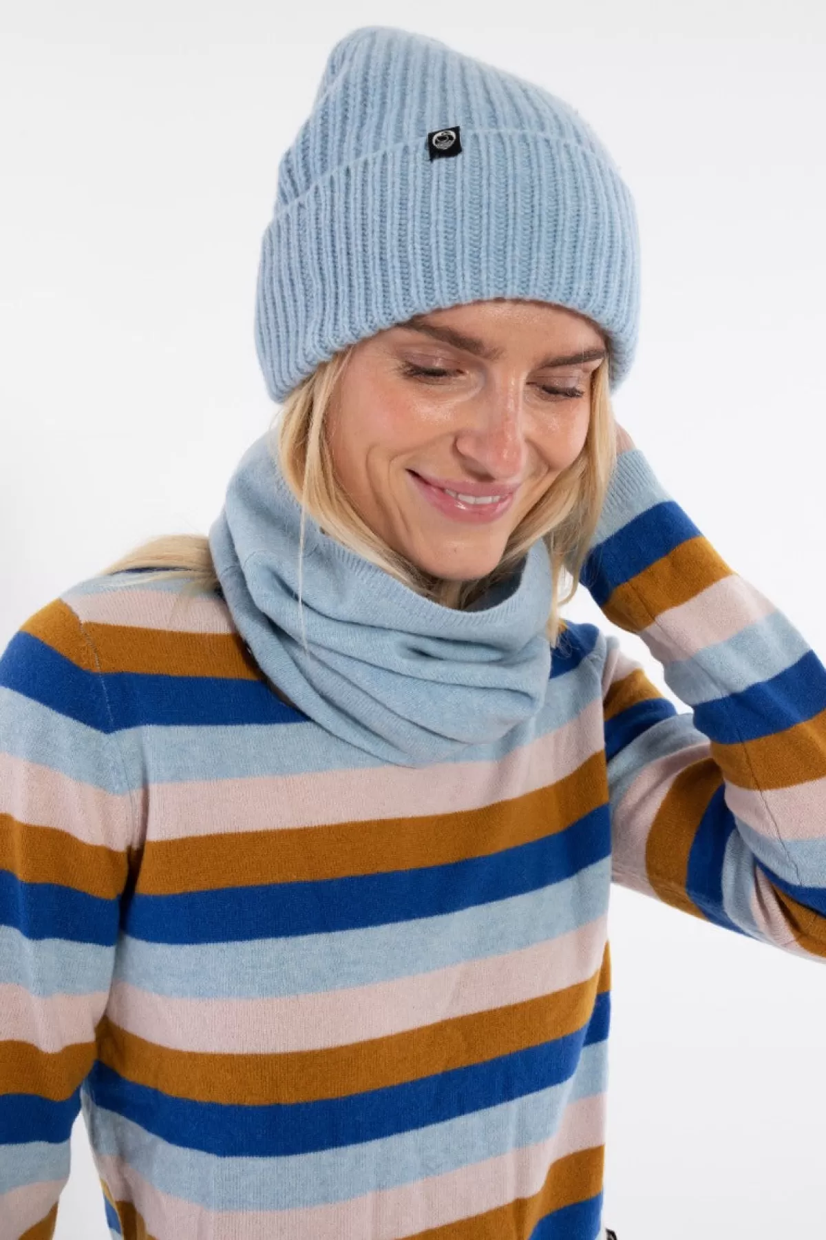 Danefæ Danebest Friend - Fascia Collo in Lana Merino Celeste, Morbida e Leggera per Protezione Termica Tutto l'Anno