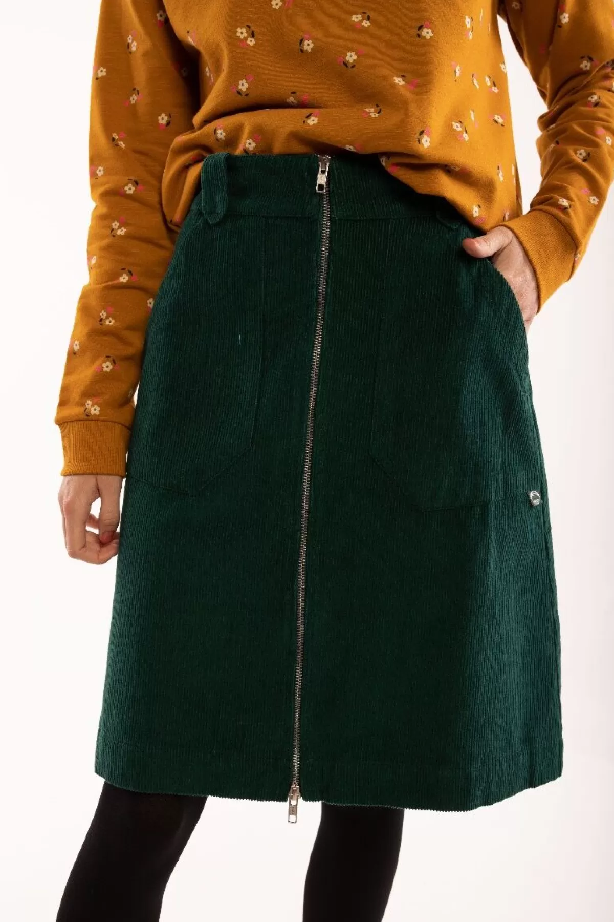 Gonna Cord Danemadelaine Verde Bottiglia - Offerta Limitata Danefæ