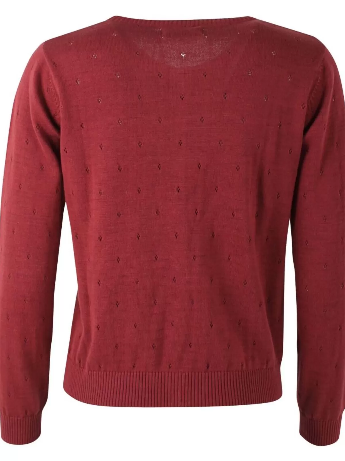 Danefæ - Cardigan Danesaga in Maglia Traforata con Motivi Geometrici, Colore Bordeaux - Offerta Limitata