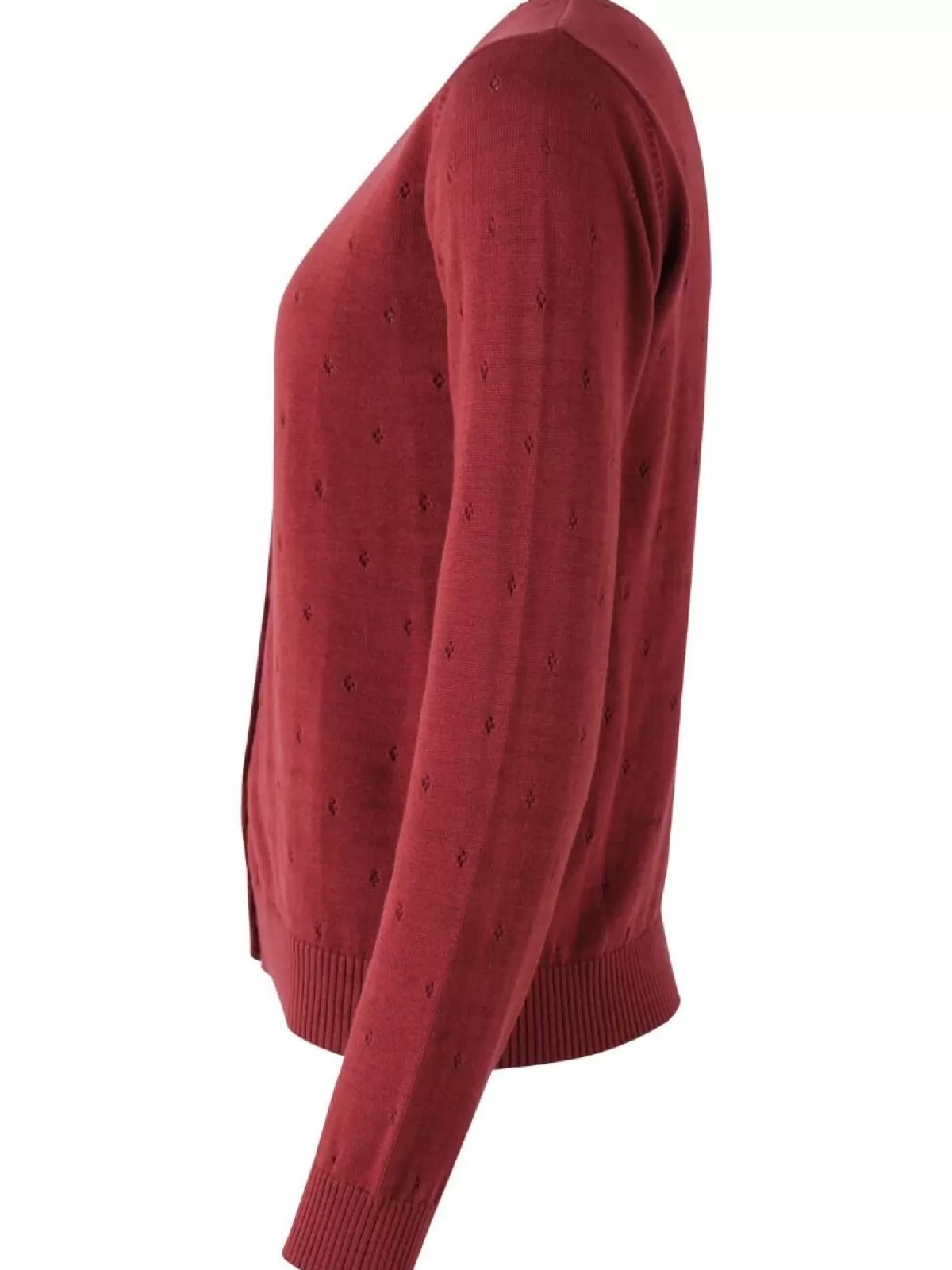 Danefæ - Cardigan Danesaga in Maglia Traforata con Motivi Geometrici, Colore Bordeaux - Offerta Limitata