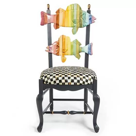 Sedia Pesce Arcobaleno in Tonalità Profonde - Edizione Limitata MacKenzie-Childs con Design Esclusivo