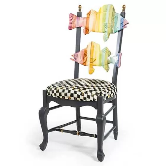 Sedia Pesce Arcobaleno in Tonalità Profonde - Edizione Limitata MacKenzie-Childs con Design Esclusivo