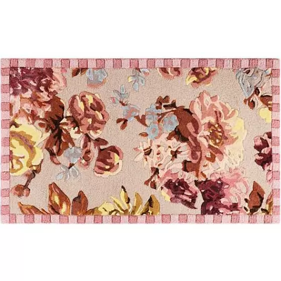 Tappeto floreale rosa antico in promozione - MacKenzie-Childs 70x114 cm
