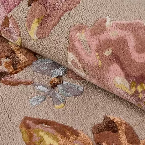 Elegante Striscia Floreale Rosa Antico, 76x244 cm - Design Artigianale MacKenzie-Childs, Edizione Esclusiva