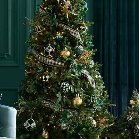 Sfere Eleganti con Perline Smeraldo, Set da 3 Decorazioni Natalizie - Edizione Esclusiva MacKenzie-Childs