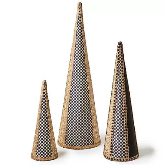 Alberi Festivi Conici in Vimini - Set Decorativo da 3 Pezzi per Atmosfera Country, Edizione Limitata MacKenzie-Childs