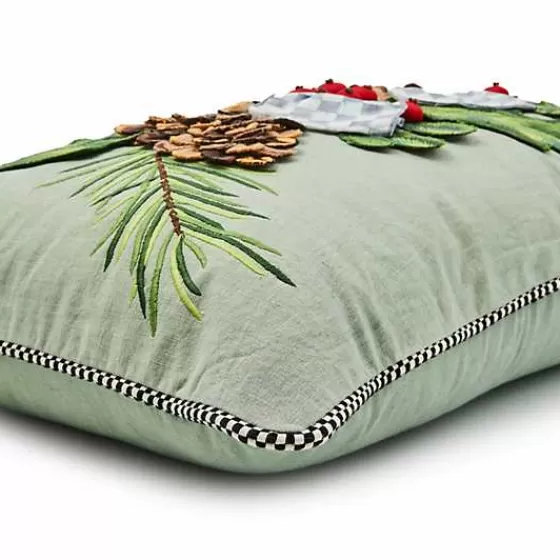 Cuscino Lombare Festivo Stile Country con Decorazioni di Agrifoglio - MacKenzie-Childs Design Esclusivo a Prezzo Accessibile