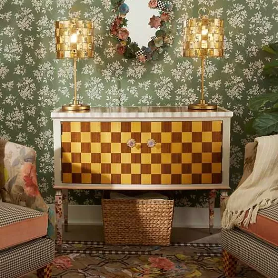 Consolle Vintage con Motivo Geometrico - Design Esclusivo MacKenzie-Childs Originale per Arredamento di Classe