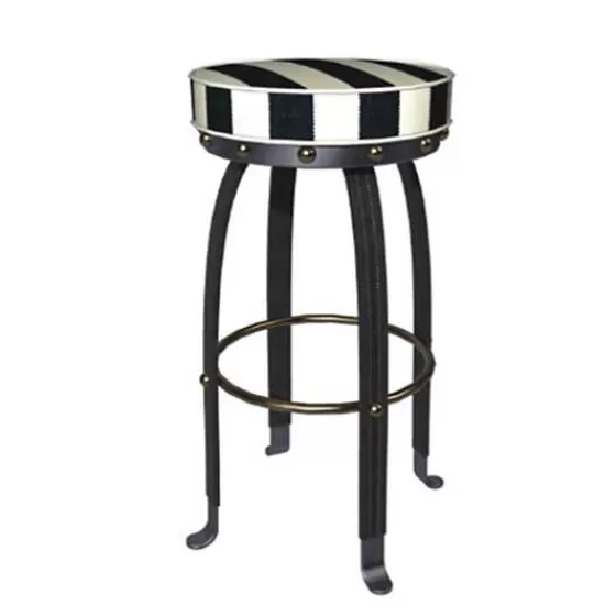 Sgabello Flatiron con righe nere - Design contemporaneo per cucina | Edizione speciale MacKenzie-Childs Outlet