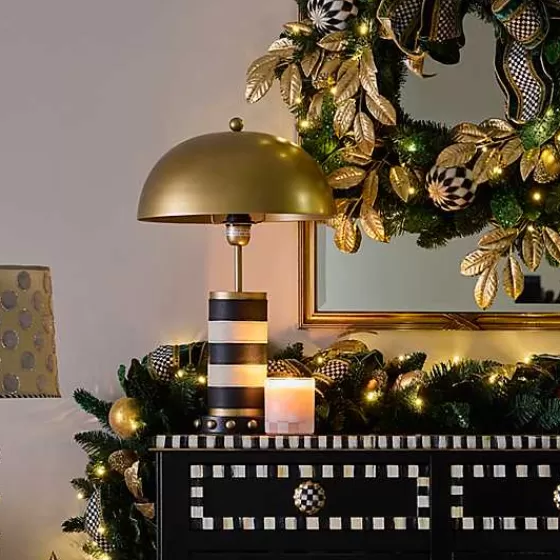 Lampada da Tavolo MacKenzie-Childs in Pelle Rigata - Design Flatiron per Ambienti Chic