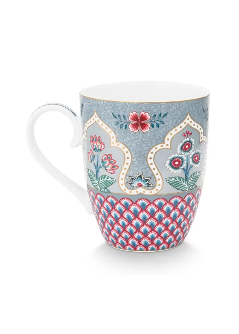 Pip Studio Tazza Grande Festa dei Fiori - Design Decorativo in Blu Elettrico, Edizione Limitata