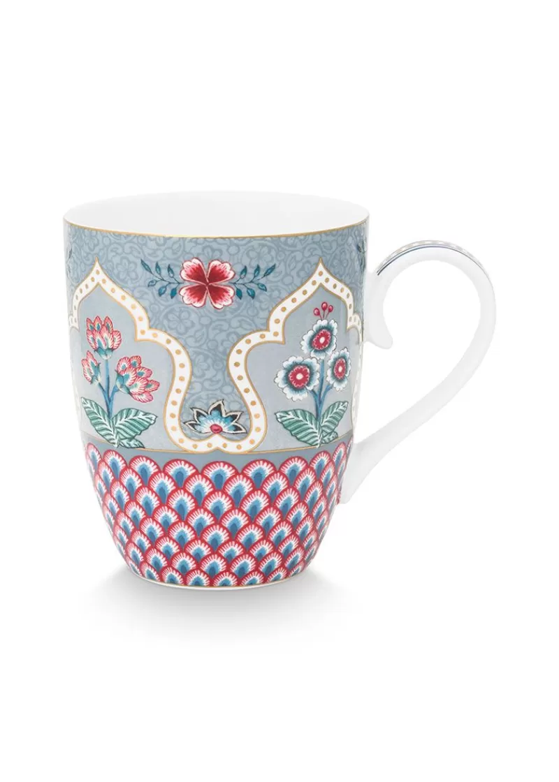 Pip Studio Tazza Grande Festa dei Fiori - Design Decorativo in Blu Elettrico, Edizione Limitata