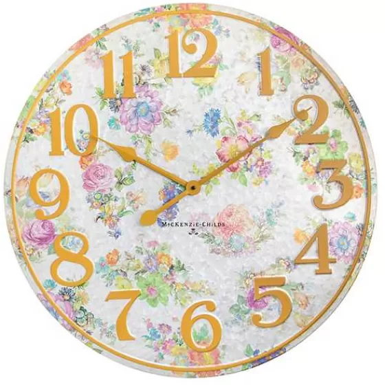 MacKenzie-Childs: Orologio da Giardino in Stile Vittoriano con Decorazione Botanica - Edizione Speciale Primaverile