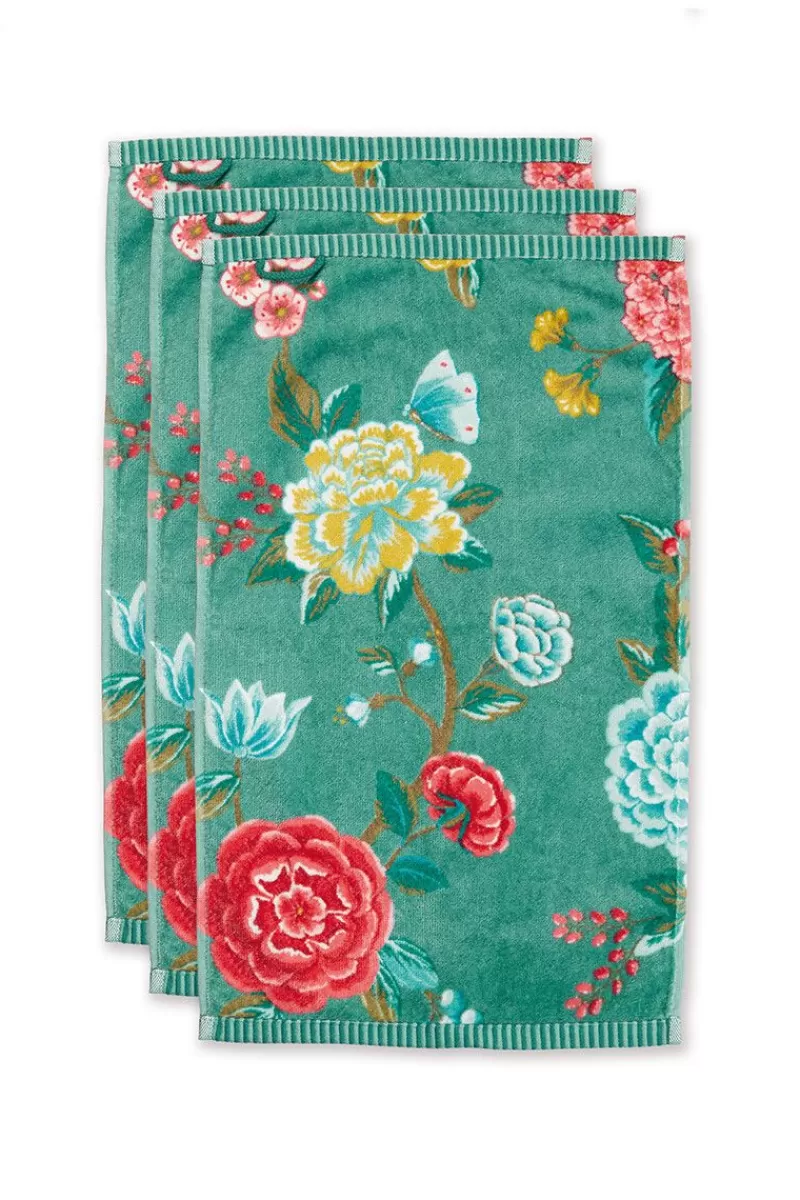 Set Asciugamani Ospite Elegante - Confezione da 3 Pezzi 30x50 cm in Verde Morbido, Design Moderno per Bagno Accogliente - Hot Pip Collection