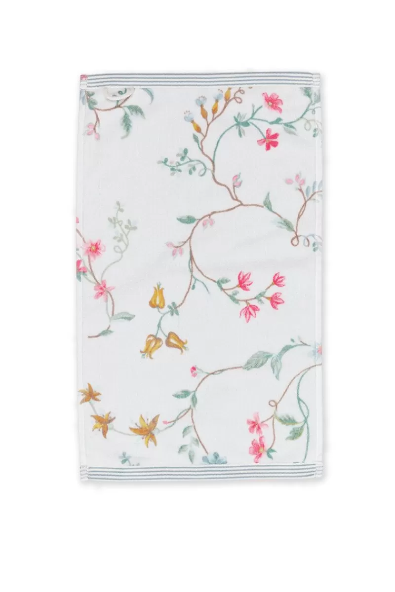 Pip Studio - Set da 3 Asciugamani Eleganti con Stampa Floreale, Formato 30x50 cm in Tonalità Bianco Naturale 

（：AI，，
