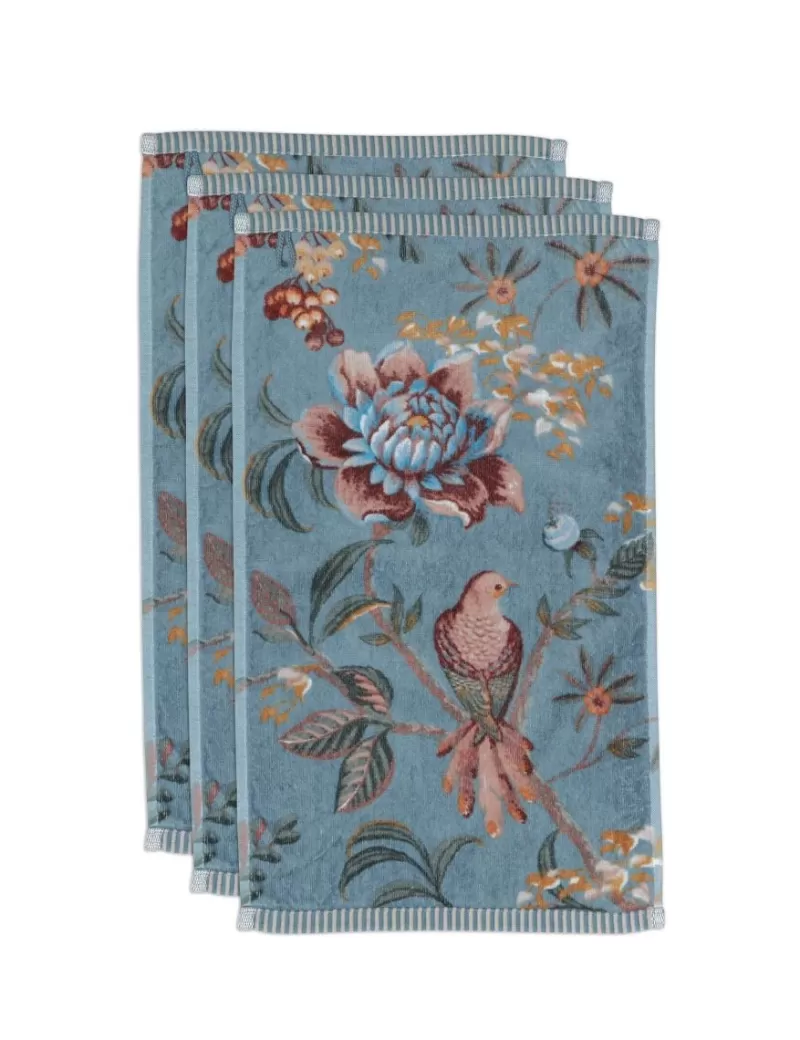 Pip Studio Kit Asciugamani Ospiti da 3 Pezzi - Fantasia Giardino Segreto in Tonalità Azzurro, Misura 30x50 cm

(：，，，，)