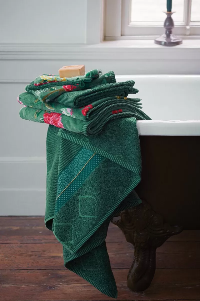 Set Asciugamani Ospiti Pip Studio - 3 Pezzi Spugna Morbida 30x50 cm, Verde Zellige - Offerta Confortevole per Bagno Moderno