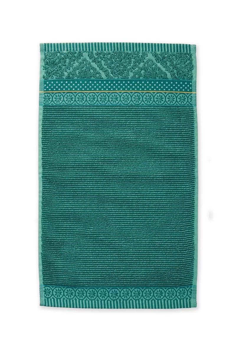 Set Asciugamani Ospiti Pip Studio - 3 Pezzi Spugna Morbida 30x50 cm, Verde Zellige - Offerta Confortevole per Bagno Moderno