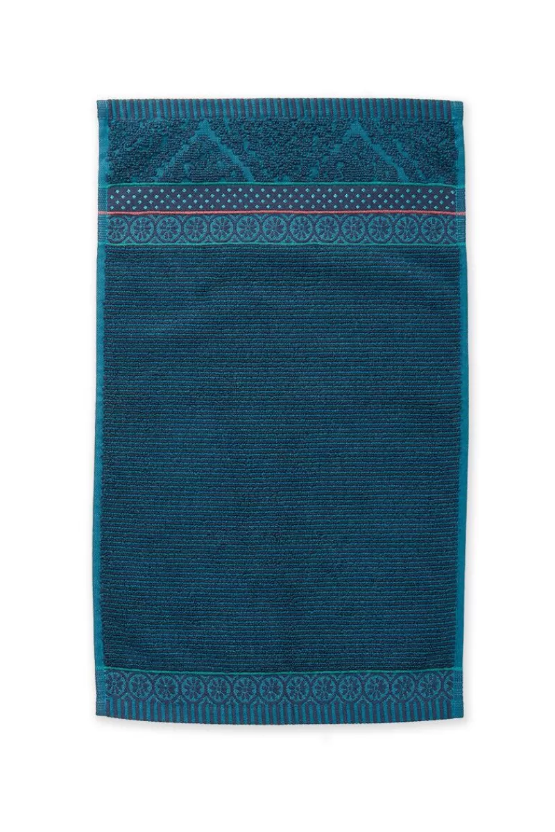 Offerta Speciale: Set di 3 Asciugamani Pip Studio Zellige Dunkel - Morbidi, 30x50 cm, Blu Intenso