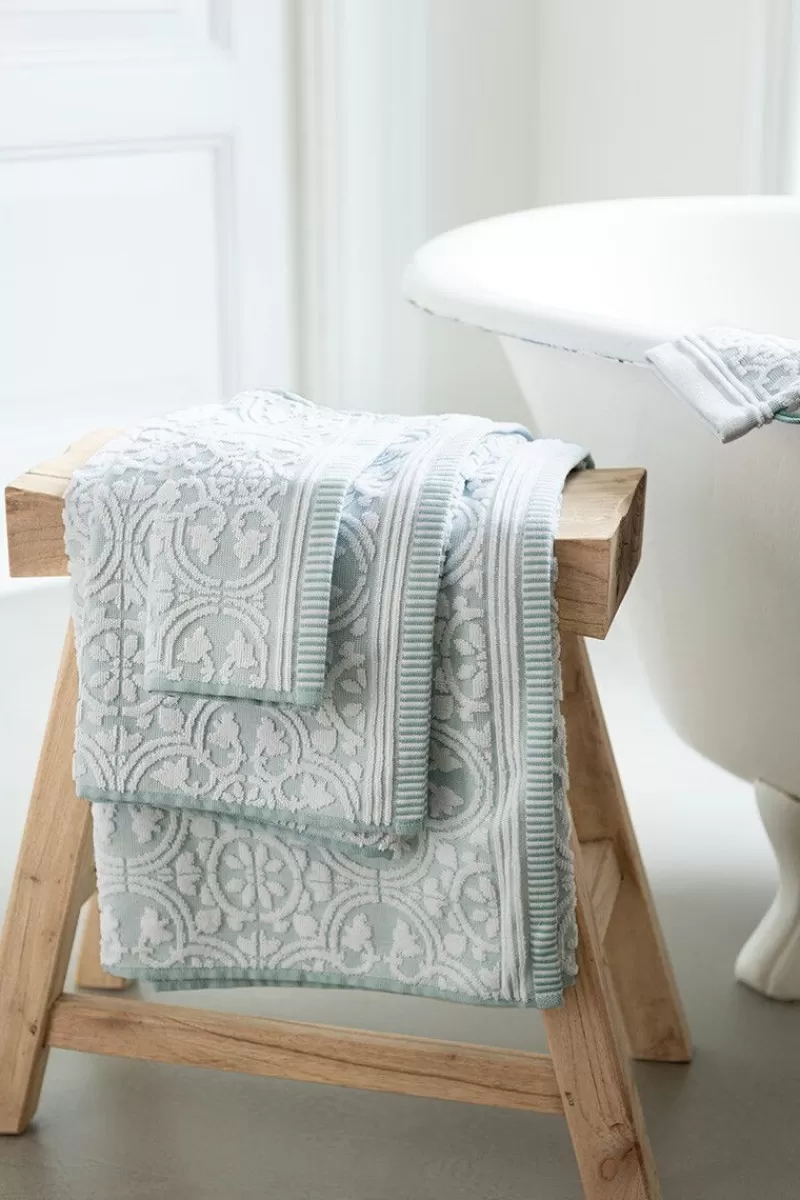 Set Asciugamani Ospiti Elegante Pip Studio - 3 Pezzi 30x50 cm in Tonalità Blu, Design Moderno Tile De Pip Chiaro