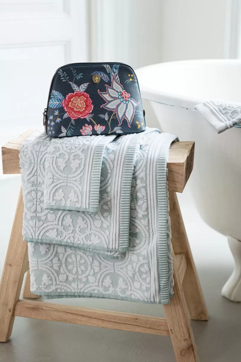 Set Asciugamani Ospiti Elegante Pip Studio - 3 Pezzi 30x50 cm in Tonalità Blu, Design Moderno Tile De Pip Chiaro
