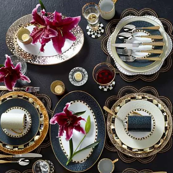 Promozione Lampo! Set da Tavola 5 Pezzi in Stile Scacchi Dorati - MacKenzie-Childs