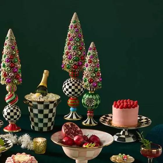 MacKenzie-Childs - Alberello Decorativo su Piedistallo con Spazzolino Bottiglie in Stile Vintage Granny - Offerta Speciale