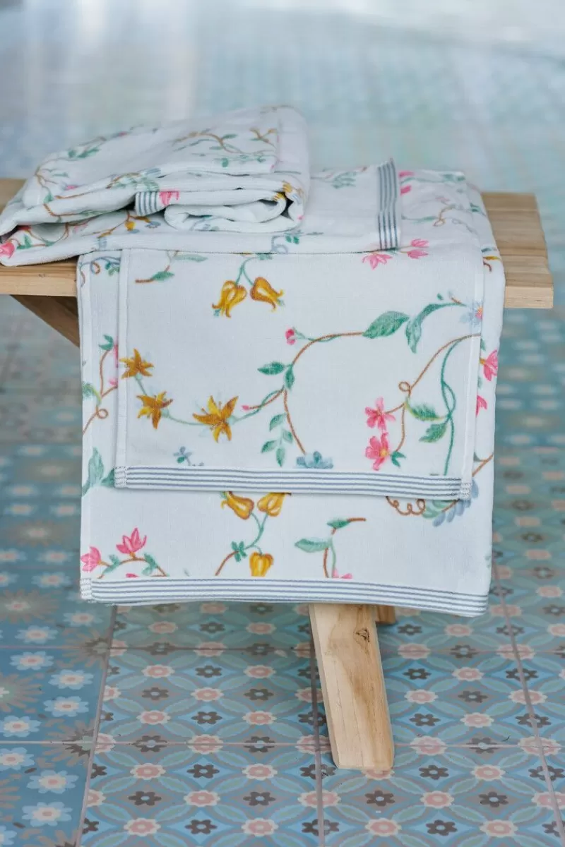 Pip Studio: Asciugamano Grande in Tonalità Fiori, 70x140 cm - Bianco Puro [Offerta Limitata]
