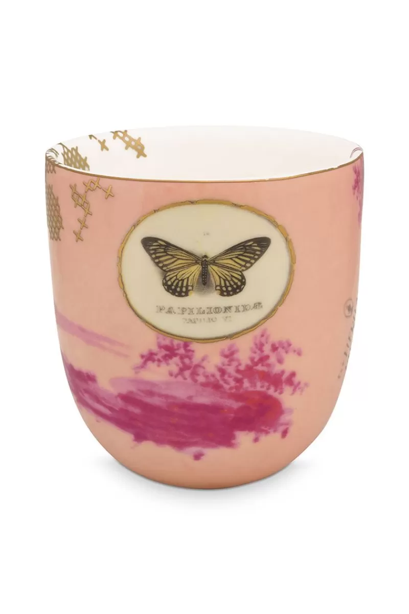 Tazza Classica Grandezza Extra Hot Pip Collection - Decorazione Floreale Rosa a Mano, Design Elegante per Appassionati di Ceramiche Artigianali