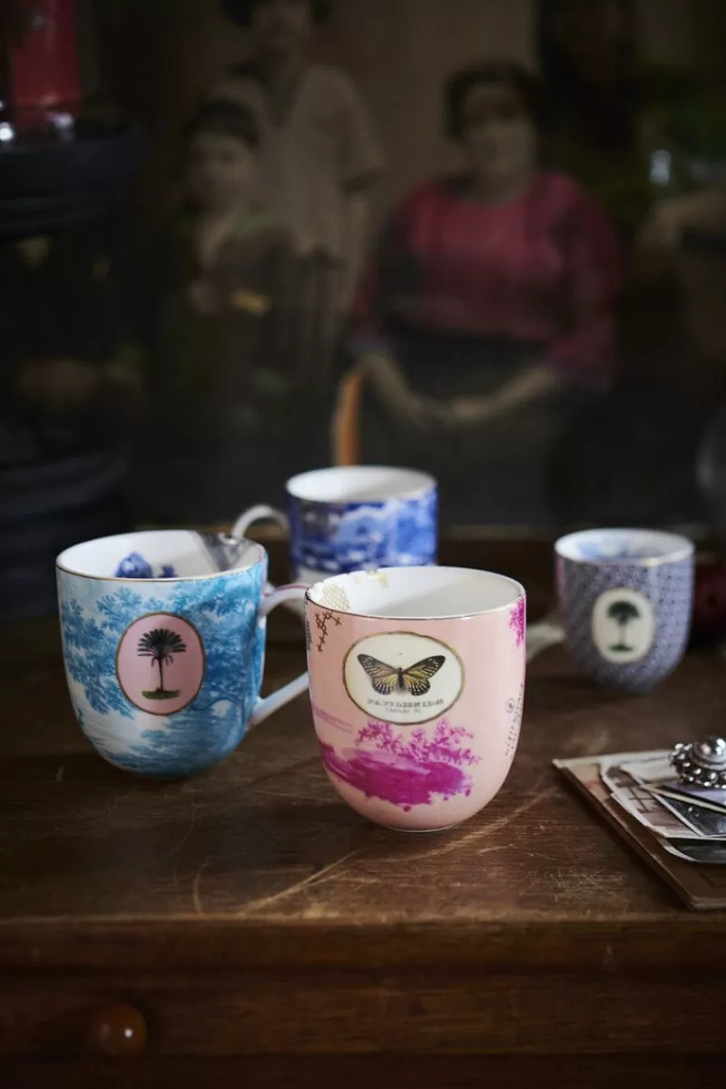 Tazza Classica Grandezza Extra Hot Pip Collection - Decorazione Floreale Rosa a Mano, Design Elegante per Appassionati di Ceramiche Artigianali