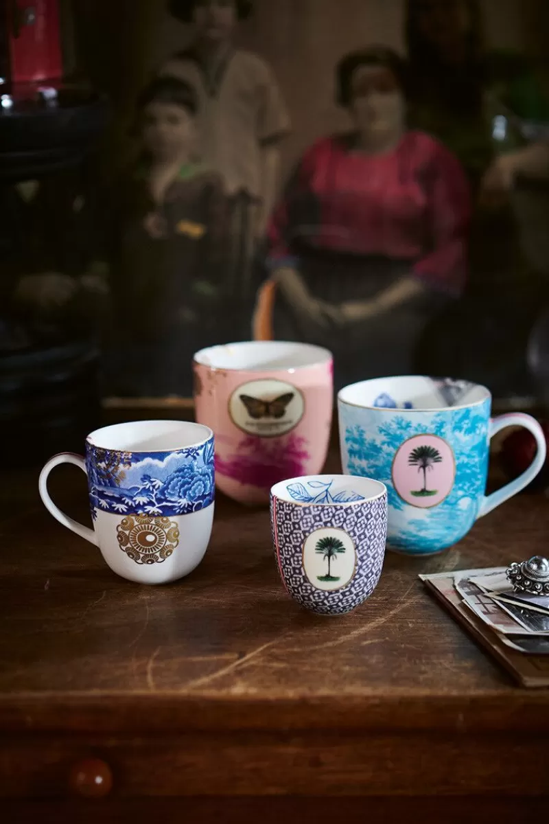 Tazza Classica Grandezza Extra Hot Pip Collection - Decorazione Floreale Rosa a Mano, Design Elegante per Appassionati di Ceramiche Artigianali