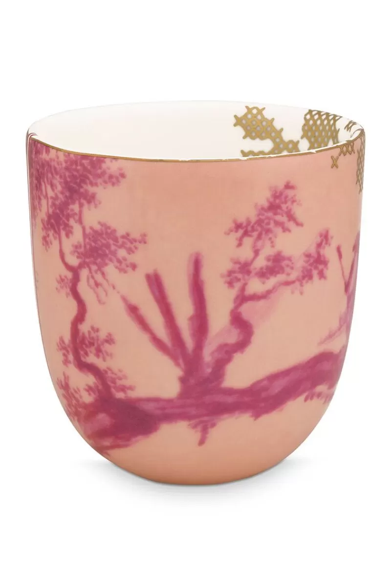 Tazza Classica Grandezza Extra Hot Pip Collection - Decorazione Floreale Rosa a Mano, Design Elegante per Appassionati di Ceramiche Artigianali