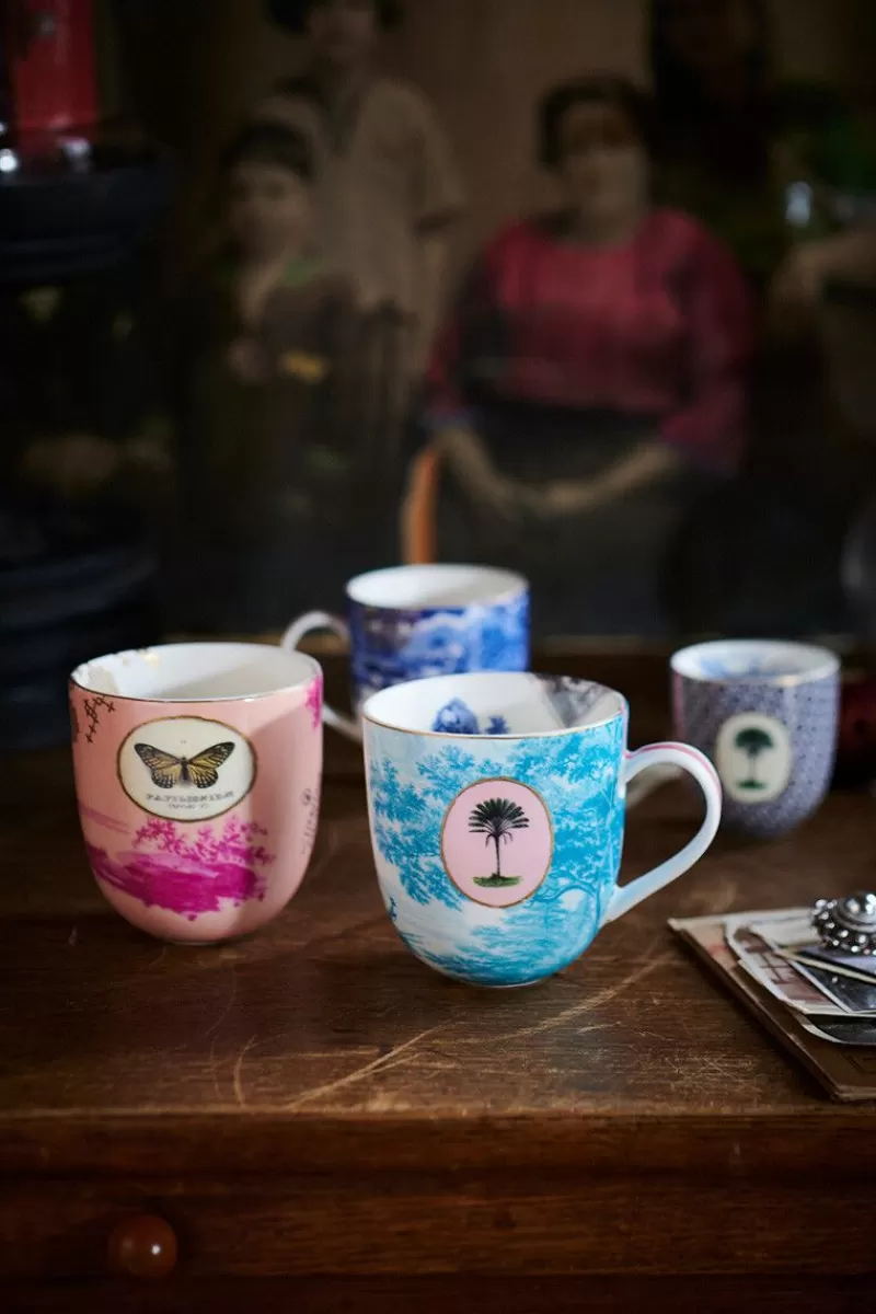Tazza Classica Grandezza Extra Hot Pip Collection - Decorazione Floreale Rosa a Mano, Design Elegante per Appassionati di Ceramiche Artigianali