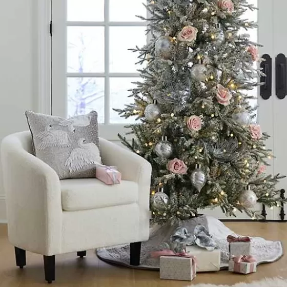 Gonna Albero Natalizia in Velluto Ricamata con Cigni - Design Esclusivo MacKenzie Childs in Promozione