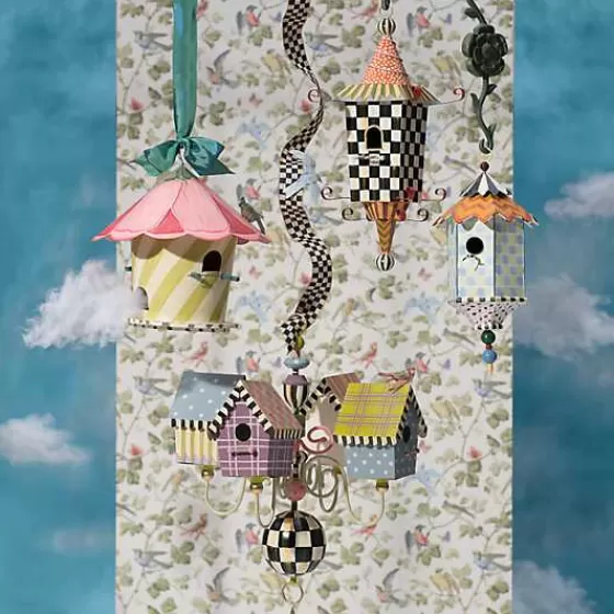 Incantevole Casetta per Uccelli Hollyhock - Creazione Artigianale MacKenzie-Childs con Stile Decorativo Contemporaneo