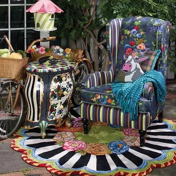 Incantevole Casetta per Uccelli Hollyhock - Creazione Artigianale MacKenzie-Childs con Stile Decorativo Contemporaneo
