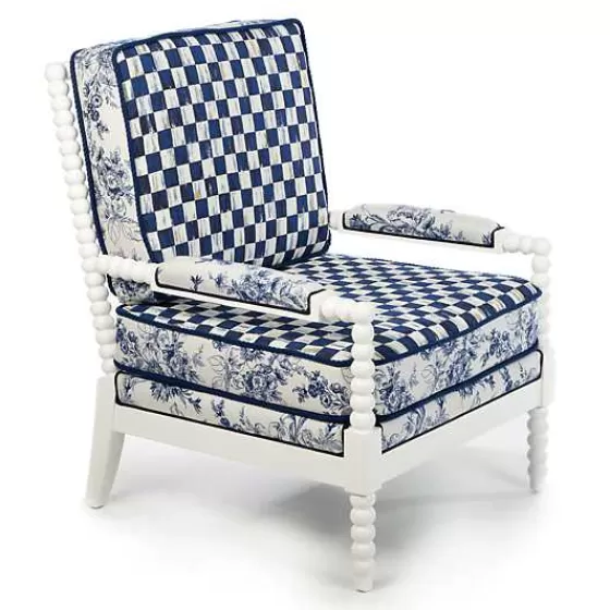 MacKenzie-Childs: Sedia da Giardino Indigo Villa in Vendita Speciale - Design Vittoriano per Arredamento Elegante