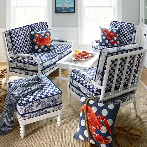 MacKenzie-Childs: Sedia da Giardino Indigo Villa in Vendita Speciale - Design Vittoriano per Arredamento Elegante