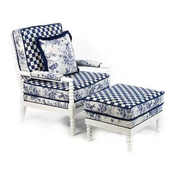 MacKenzie-Childs: Sedia da Giardino Indigo Villa in Vendita Speciale - Design Vittoriano per Arredamento Elegante