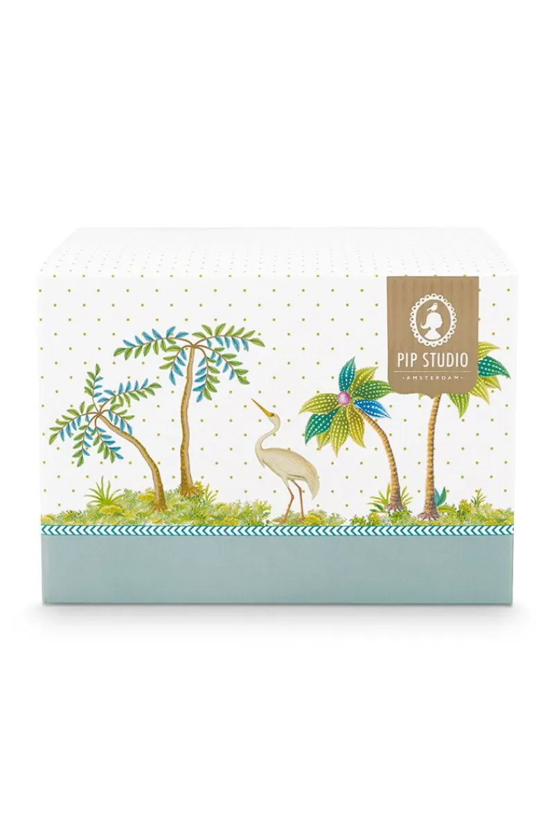 Coppia di tazze decorative Pip Studio Jolie - Design esclusivo con pois dorati su sfondo verde smeraldo, perfette per colazioni eleganti. Set da 2 pezzi in ceramica pregiata, ideale per arredare con stile la tua tavola.