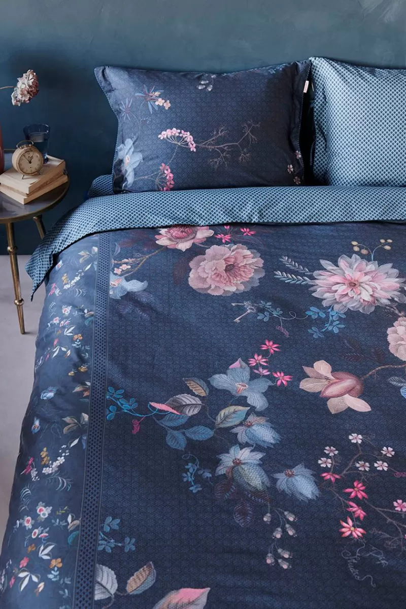 Fodera Cuscino Pip Studio Tokyo Bouquet - Blu Notte con Stampa Floreale Esclusiva