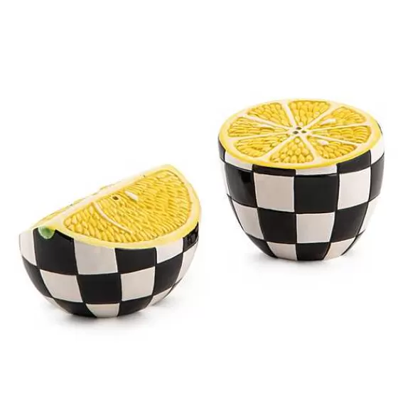 Set Sale e Pepe al Limone MacKenzie-Childs - Composizione Elegante per Tavola Stilosa con Decorazioni Artigianali, Nuova Linea Inedita con Note Agrumate - Accessori Cucina Firmati Decorati a Mano
